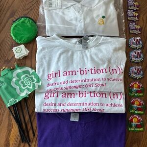 Girl Scout White and Purple Short Sleeve Tee -Bundle.